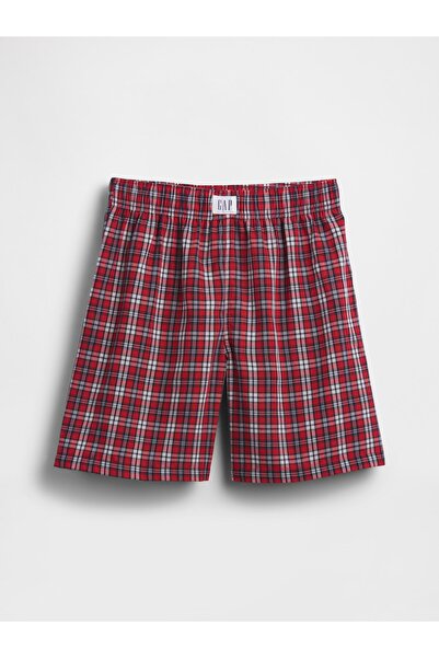GAP Erkek Çocuk Kırmızı Recycled Boxer Şort Pijama Altı