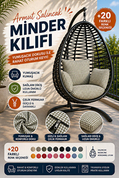 SiriusAnatolia Armut Salıncak Minder&Kırlent Kılıfı - İç Dolgu Yoktur