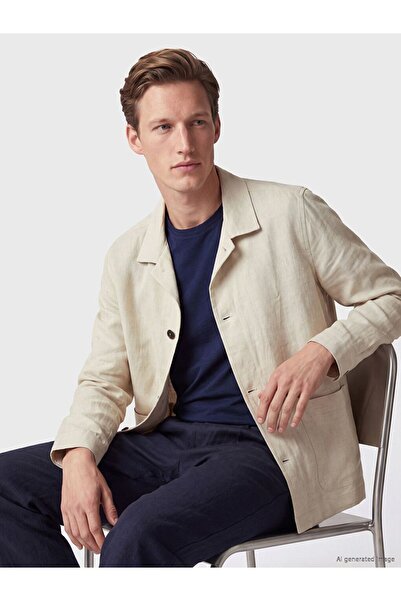LC Waikiki Southblue Beige Regular Fit Shirt Collar Men's Jacket