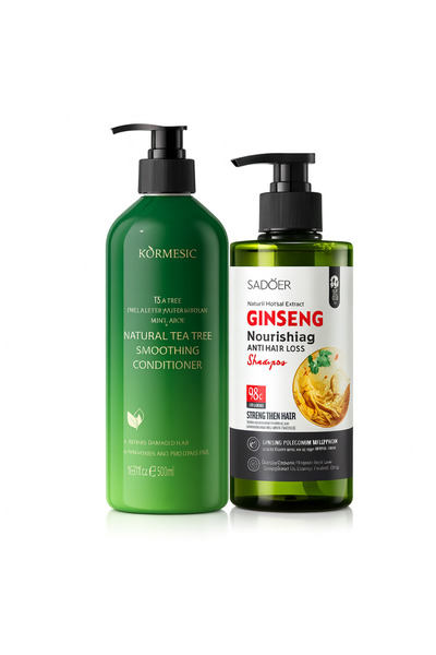 Belora Pachet îngrijire păr: Balsam Tea Tree și Șampon Ginseng, 250ml fiecare