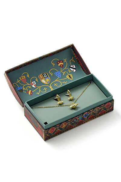 The Carat Shop Harry Potter Golden Snitch earrings + necklace
