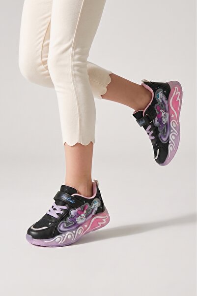 Moda Lime Girls' Sports Shoes Kuromi Melody Detail Velcro Non-Slip Flexible Sole