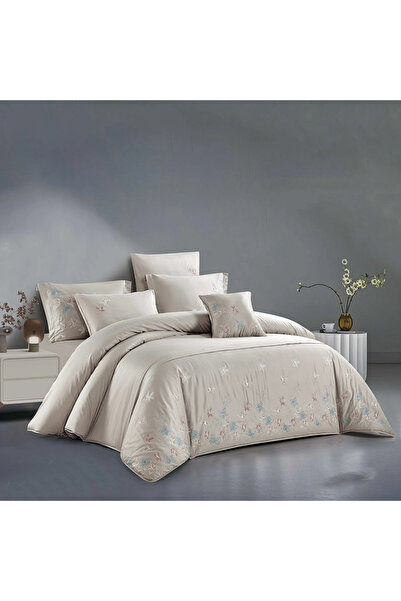 Pazar Home Bedding مفرش بازار هوم كاسل مطرز قطني نفرين 7 قطع 240*260 سم بحشوة...