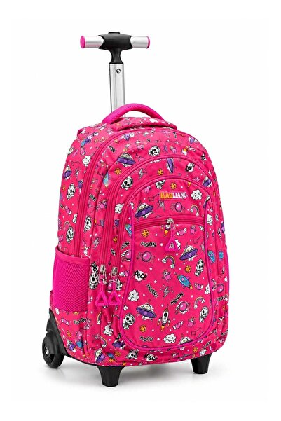 Generic 17-Inch School Trolley Backpack with Wheels & Adjustable Telescopic H...