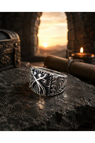 Liacharm Silver Color Plated Men's Ring with Sword - Authentic Accessory with...