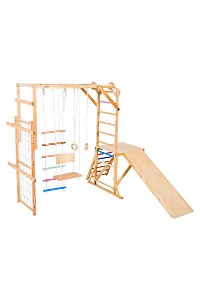 Vivatechnix Zonă de joacă Montessori 8-în-1 pentru copii, din lemn de pin, le...