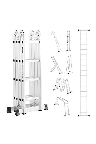 OMS Scară pliabilă multifuncțională 7-în-1, 4,5 m, max. 150 kg, aluminiu ușor...