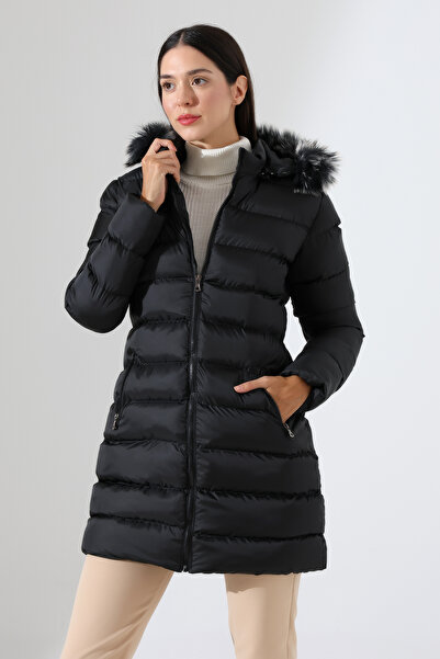 Talsmoda Women's Slim Fit Fur Hooded Coat