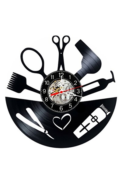OEM Decorative wall clock made from vinyl record, Barber Coiffeur Hairstylist...