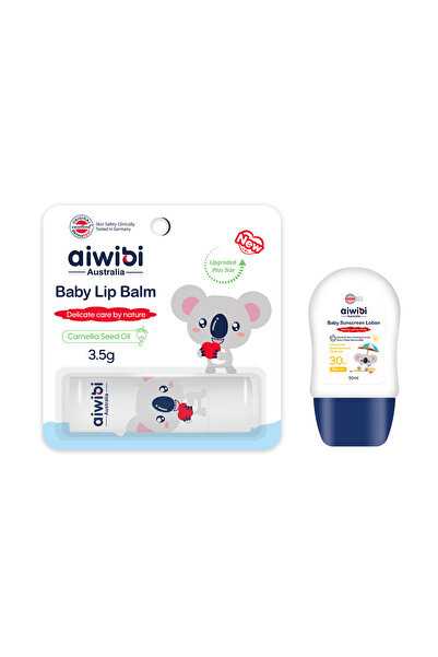 Aiwibi BABY LIP BALM with natural camellia oil + SUNSCREEN LOTION aloe vera l...