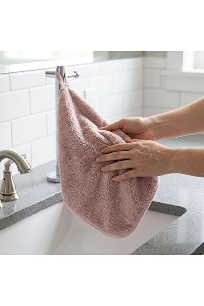 idei Drop-shaped hanging hand towel 30×30 cm, pearly microfiber texture, abso...