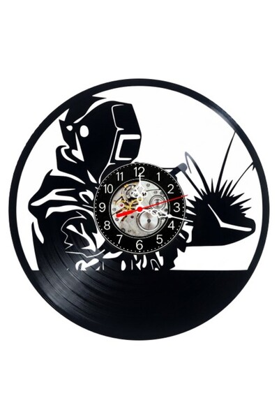 OEM Decorative wall clock made from vinyl record, Welder Mask Welding Sparks ...