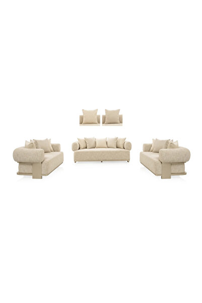 Midas Furniture طقم أريكة بلويدا 3 قطع بيج