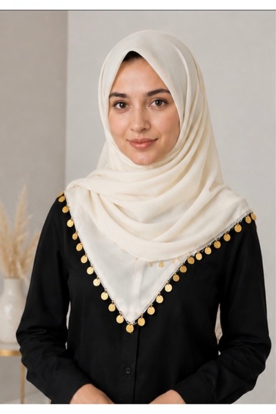 By Serpil Şener Ekru-Gold pullu Tülbent-Çeyiz-Bohça-Mevlüt-günlük kullanıma u...