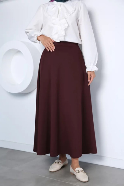 TOZLU Scuba Fabric Hijab Skirt with Elastic Waist