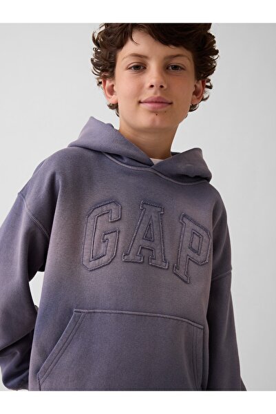 GAP Erkek Çocuk Mavi VintageSoft Relaxed Logo Sweatshirt