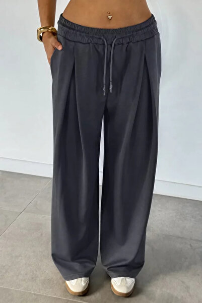TOZLU Gülseli Women's Elastic Waist Palazzo Sweatpants