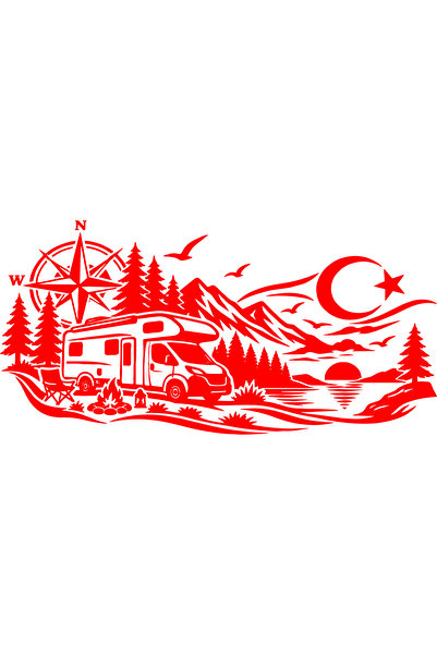 Birim Matbaa Caravan Adventure Car Sticker (115X56 cm)
