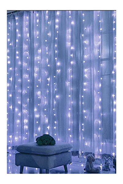 Yenilig 3x3 Metre Kumandalı LED Perde Işık Beyaz USB 8 Modlu Dekoratif Aydınlatma
