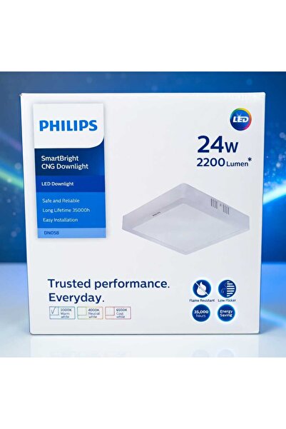 Philips 24w 2200 lumen 3000k sarı ışık sıva üstü 295x295mm yukseklik 45mm