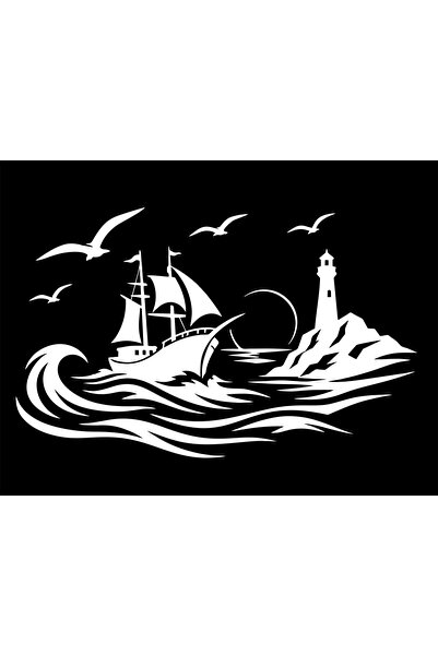 Birim Matbaa Caravan Trip to the Lighthouse Auto Sticker (100C58 cm)