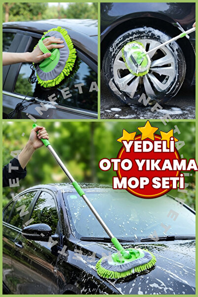 İnfeta Set de mop pentru spălarea auto cu cârpă de microfibră de rezervă - Pe...