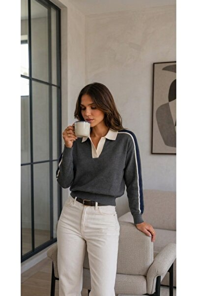 LocaMz Women's Burgundy Brown Oversize Knitwear Sweater - Soft Textured Crew ...