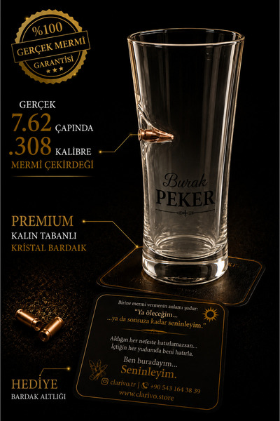 clarivo Gerçek Hediyelik Bira Bardağı