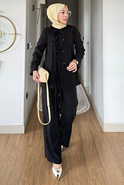 TOZLU Elastic Waist Trousers, Front Buttoned Shirt, Islamic Clothing, Two-Pie...