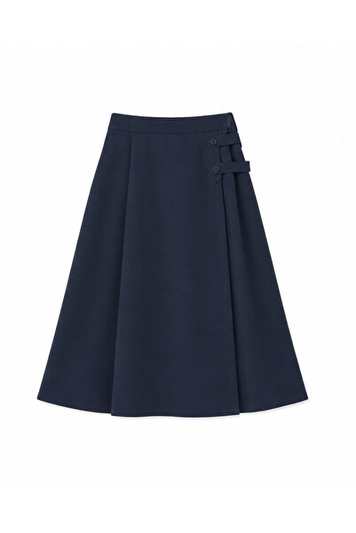 FASHION Girls' Plain School Skirt (High School) - Navy
