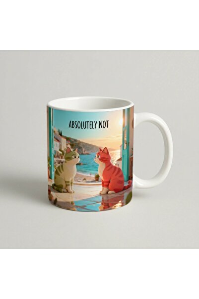 Petgifts Cana Cadou Personalizat Amuzanta Cu Mesaj Pisica "Absolutely Not" - ...