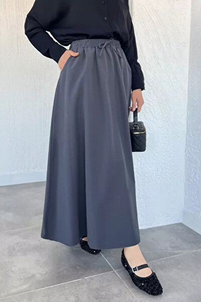 TOZLU Elastic Waist Double Pocket Hijab Skirt