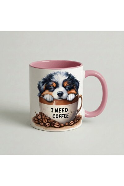 Petgifts Cana Cadou Personalizat Amuzanta Cu Mesaj Caine "I Need Coffee” (Cat...