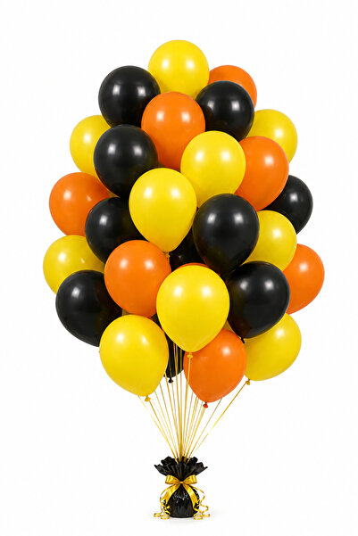 Işıltı Balon Dükkanı 10 Pcs Orange Black Yellow Safari Balloon Set