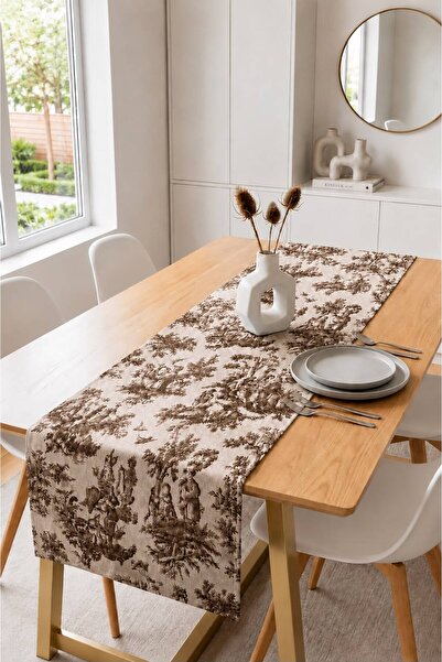 linea natura home مفرش طاولة كبير من قماش داك بنمط ريفي فرنسي مقاس 50x200 - م...