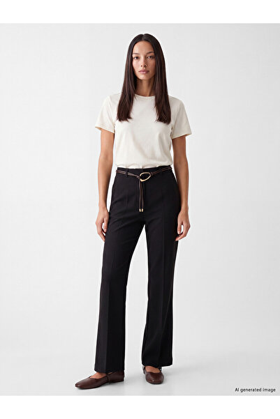 LC Waikiki Rmz Gi̇yi̇m Farkiyla Women's Spanish Flare Pants with Waist Belt