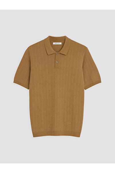 LC Waikiki Peak New Season Yellow Polo Collar Men's Knitwear T-Shirt