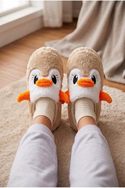 StWenn Women's Plush House Slippers with Penguin Pattern, Winter Warm, Closed...