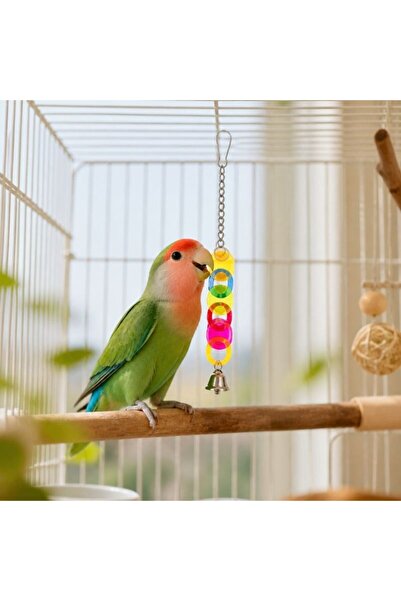 idei Hanging toy with chain and bell for bird cage 26×2.6 cm, interactive toy...