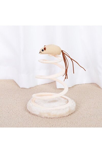 idei Cat toy with bow and mouse 24 cm, interactive toy with fur base, for pla...