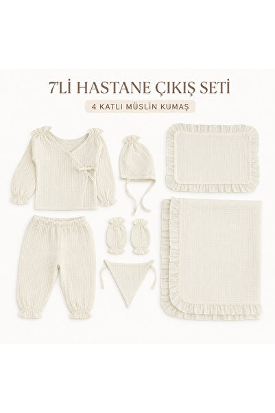 Generic Brand 4 Layer Muslin Newborn Baby 7-Piece Hospital Discharge Set with...