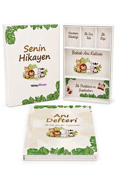 Moky Dizayn Baby Memory Book and 5-Compartment Memory Box |   5 Year Annivers...