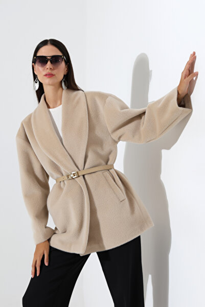 Talsmoda Women's Oversize Goldfox Bleyzir Belted Jacket