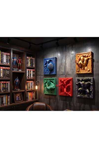 3 Boyutlu Duvardan Çıkan Süper Kahraman Tablosu - 3D Marvel Avengers Duvar Dekoru