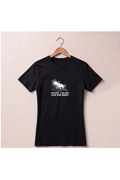 Petgifts Tricou Personalizat "Skin And Bones" - Bumbac 100% Negru Marime Xl