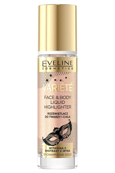 Eveline Iluminator lichid Variete pentru față și corp - 01 AUR ȘAMPAGNĂ 30ml