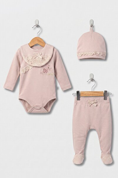Mini Cotton Newborn 100% Cotton Lace Baby Girl Hospital Discharge Set in Box