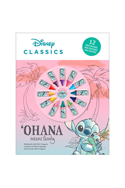 KIDS LICENSING Disney Stitch notebook + 12 crayons set