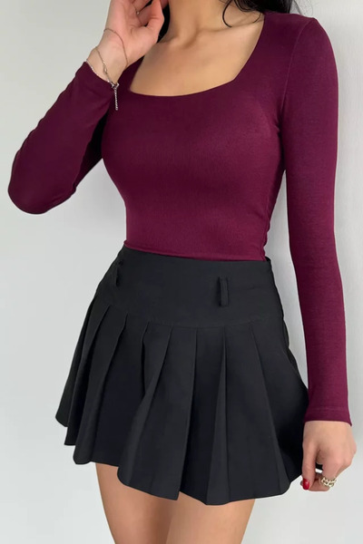 TOZLU Gülseli Women's Square Neck Lycra Body Blouse