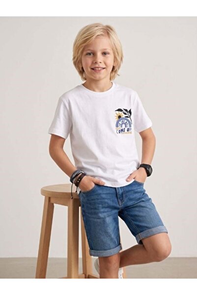 Zekids Μπλουζάκι για αγόρια με βαμβακερή επένδυση και στάμπα στην πλάτη
